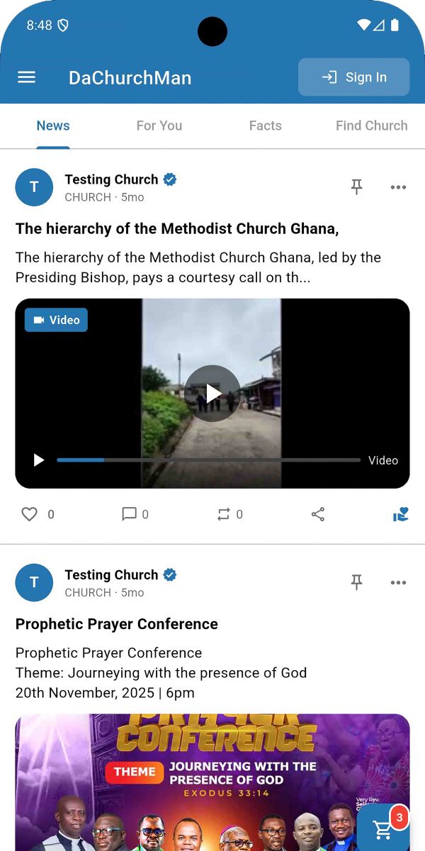 DaChurchMan mobile app screenshot