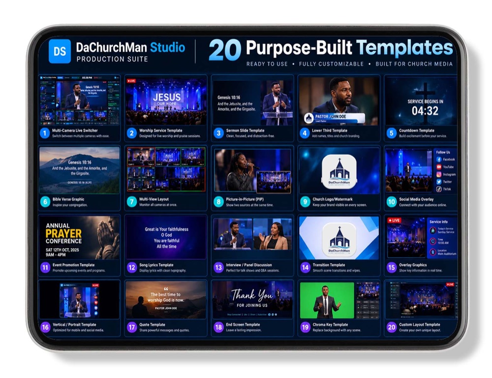 20 purpose-built templates